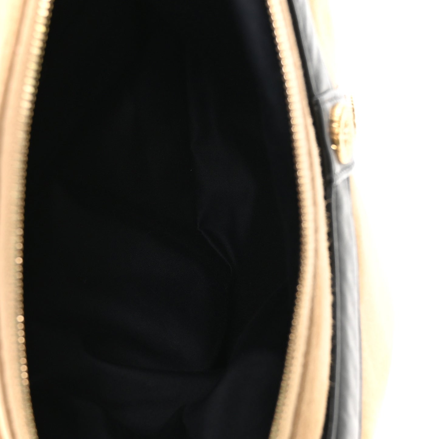 Suede Lambskin Small Girl Bag Beige Black