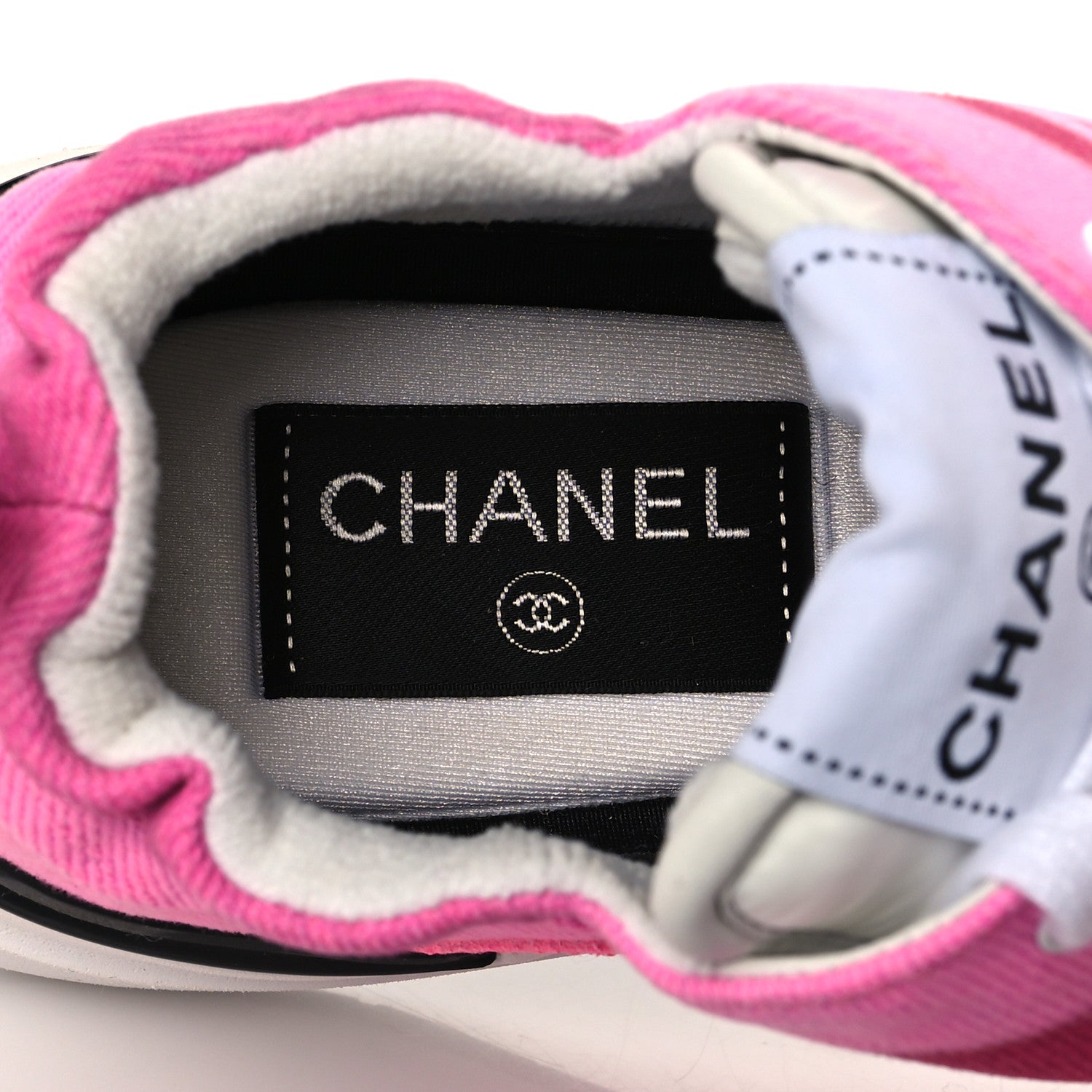 Chanel Denim Suede Calfskin Womens CC Sneakers 35 Pink 6 of 8