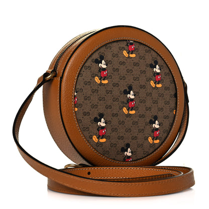 Gucci X DISNEY Mini Vintage GG Supreme Monogram Mickey Mouse Round Shoulder Bag Beige Vintage Sun Oil 3 of 14