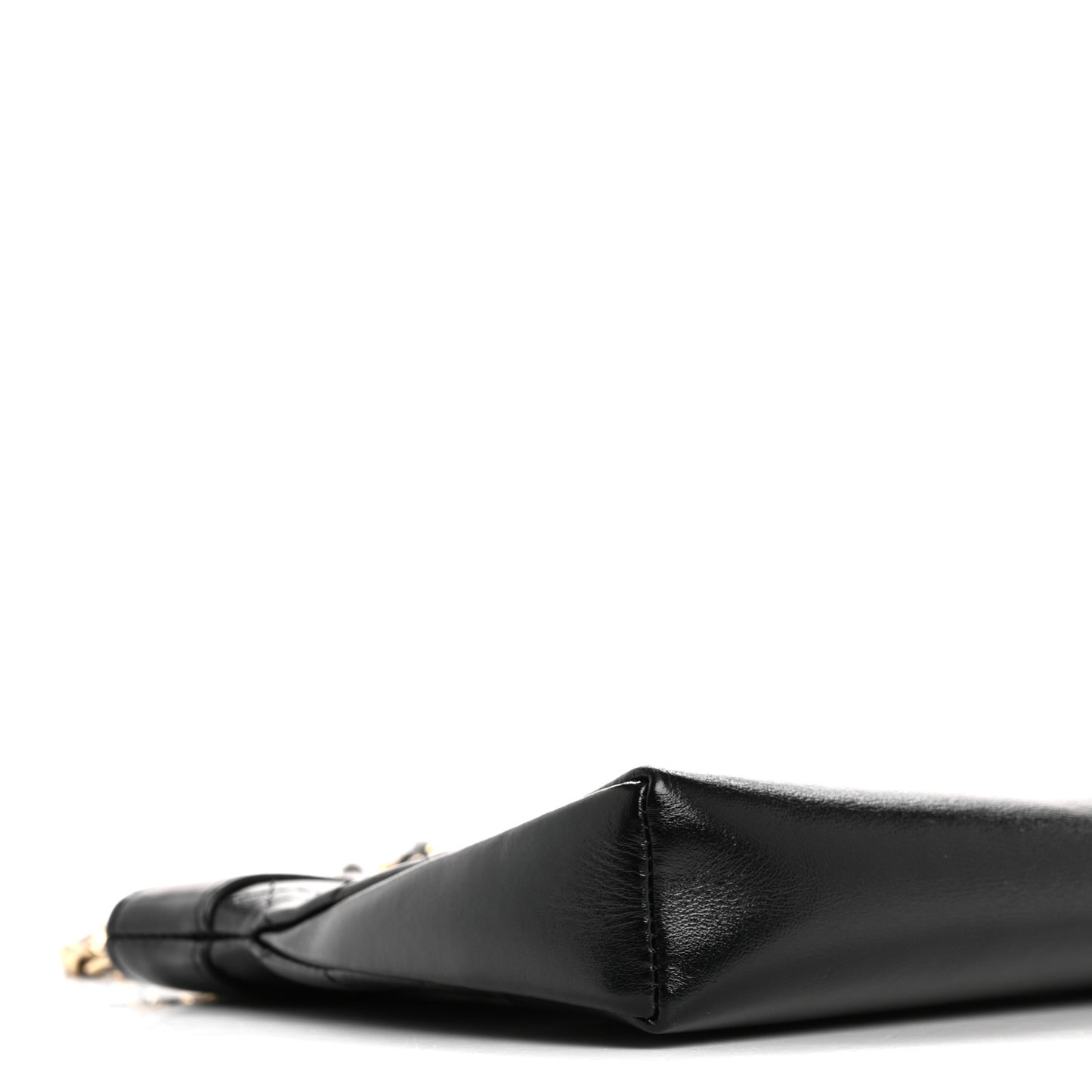 Shiny Crumpled Calfskin Quilted Nano 31 Shopping Bag Black