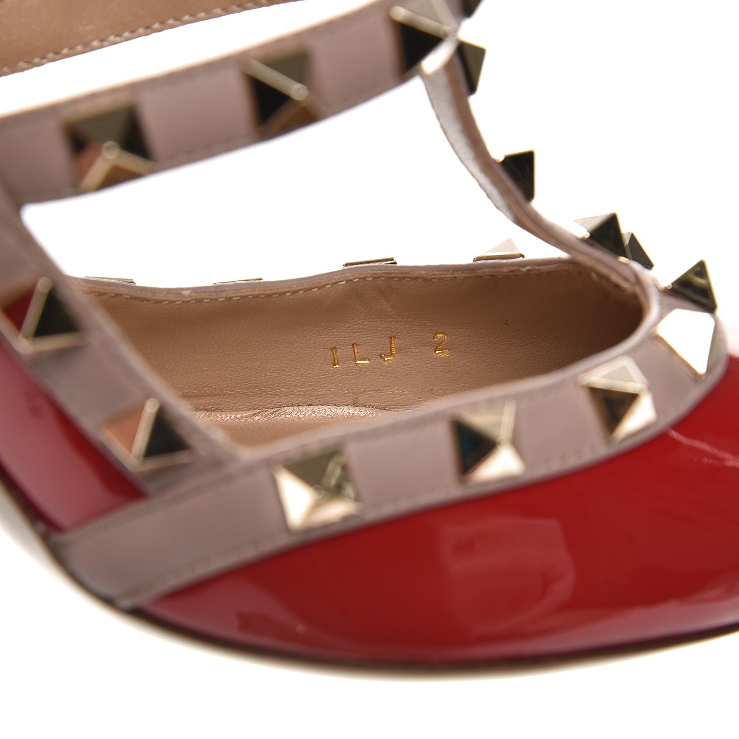 Patent Rockstud Ankle Strap Pumps 42 Red Poudre