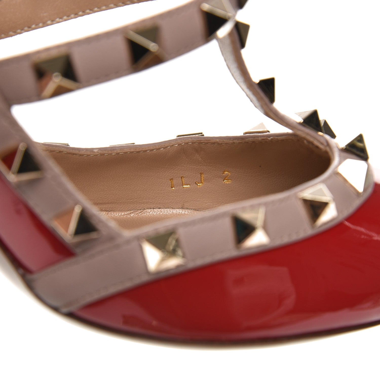 Valentino Garavani Patent Rockstud Ankle Strap Pumps 42 Red Poudre 8 of 12