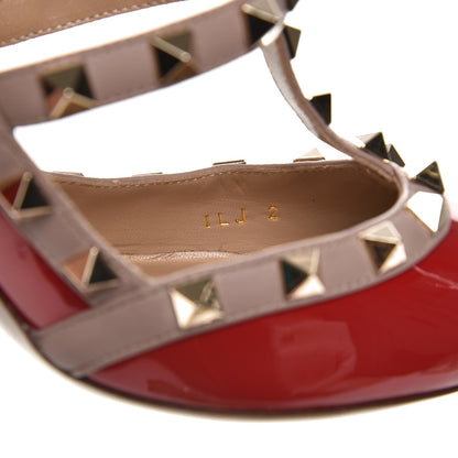 Valentino Garavani Patent Rockstud Ankle Strap Pumps 42 Red Poudre 8 of 12
