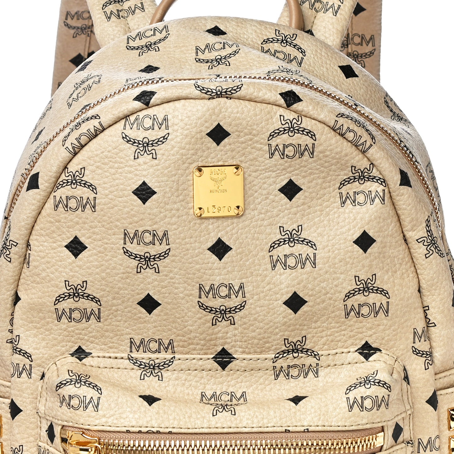 Visetos Small Side Stud Stark Backpack Beige