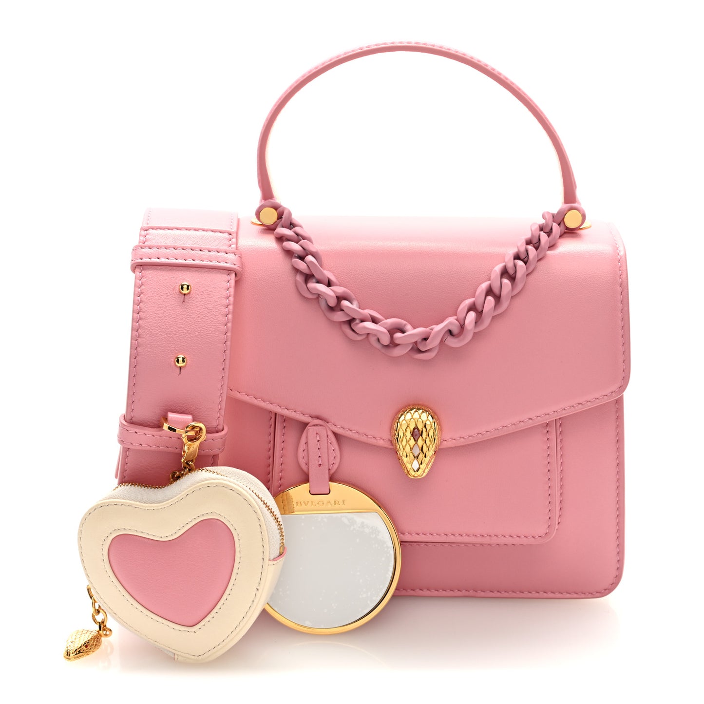 Calfskin Serpenti Forever Top Handle Pink