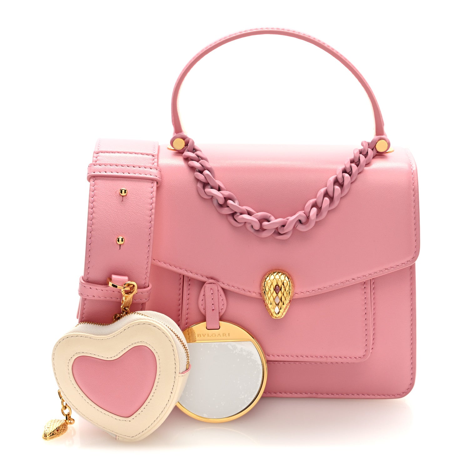 Bulgari Calfskin Serpenti Forever Top Handle Pink 3 of 10