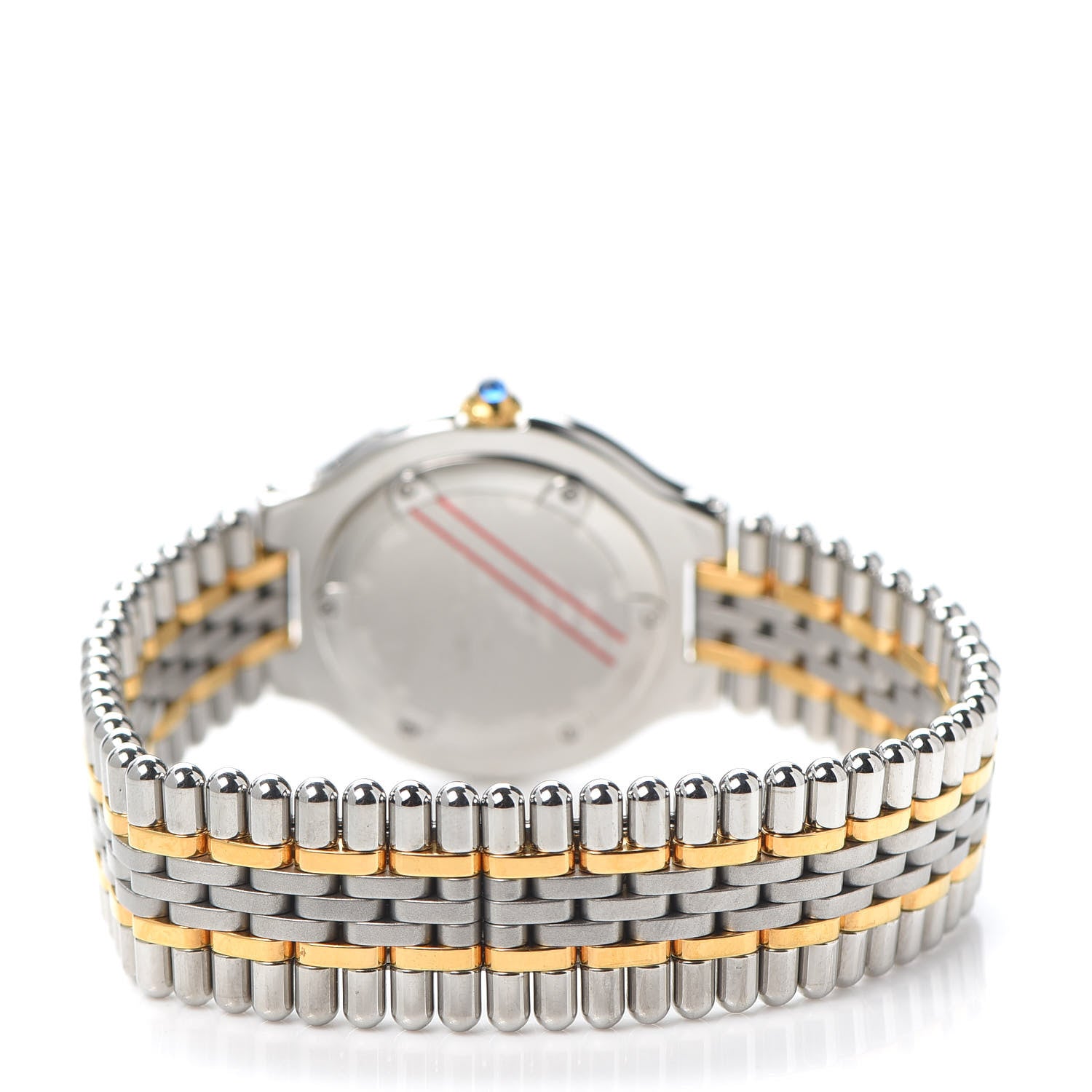 Cartier Stainless Steel 18K Yellow Gold 28mm Must De 21 Bullet Link Quartz Watch 3 of 6