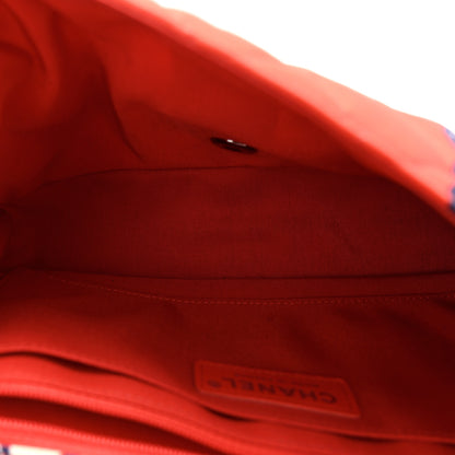 Chanel Silk Chain Printed Medium Single Flap Red 5 of 11