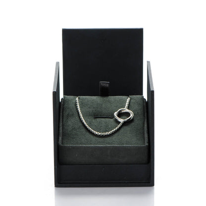 David Yurman Sterling silver Pave Diamond 14mm Infinity Station Necklace 7 of 7