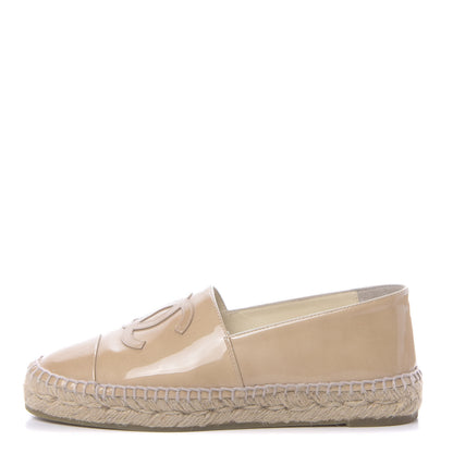 Chanel Patent CC Espadrilles 36 Beige 1 of 9