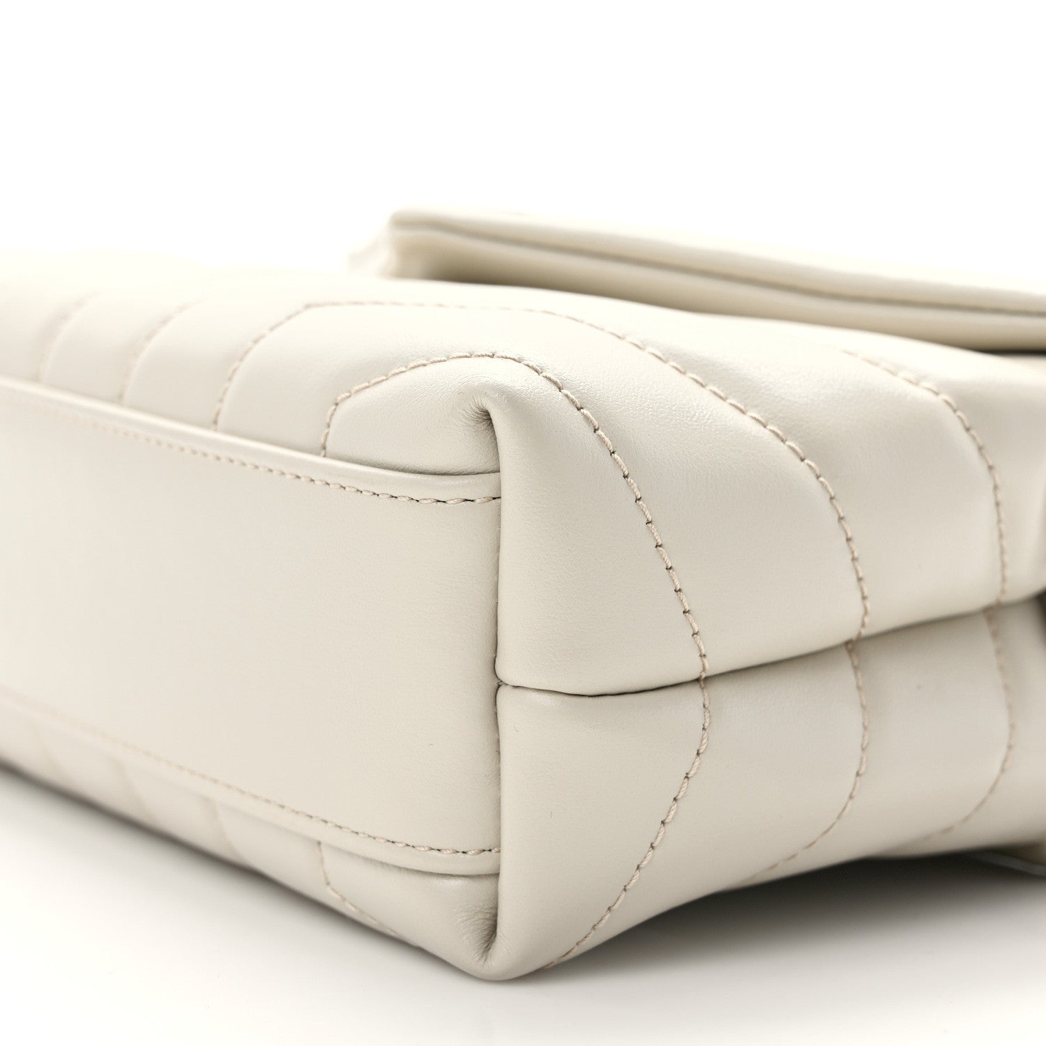 Saint Laurent Calfskin Y Quilted Monogram Toy Loulou Crossbody Bag Crema Soft 8 of 12