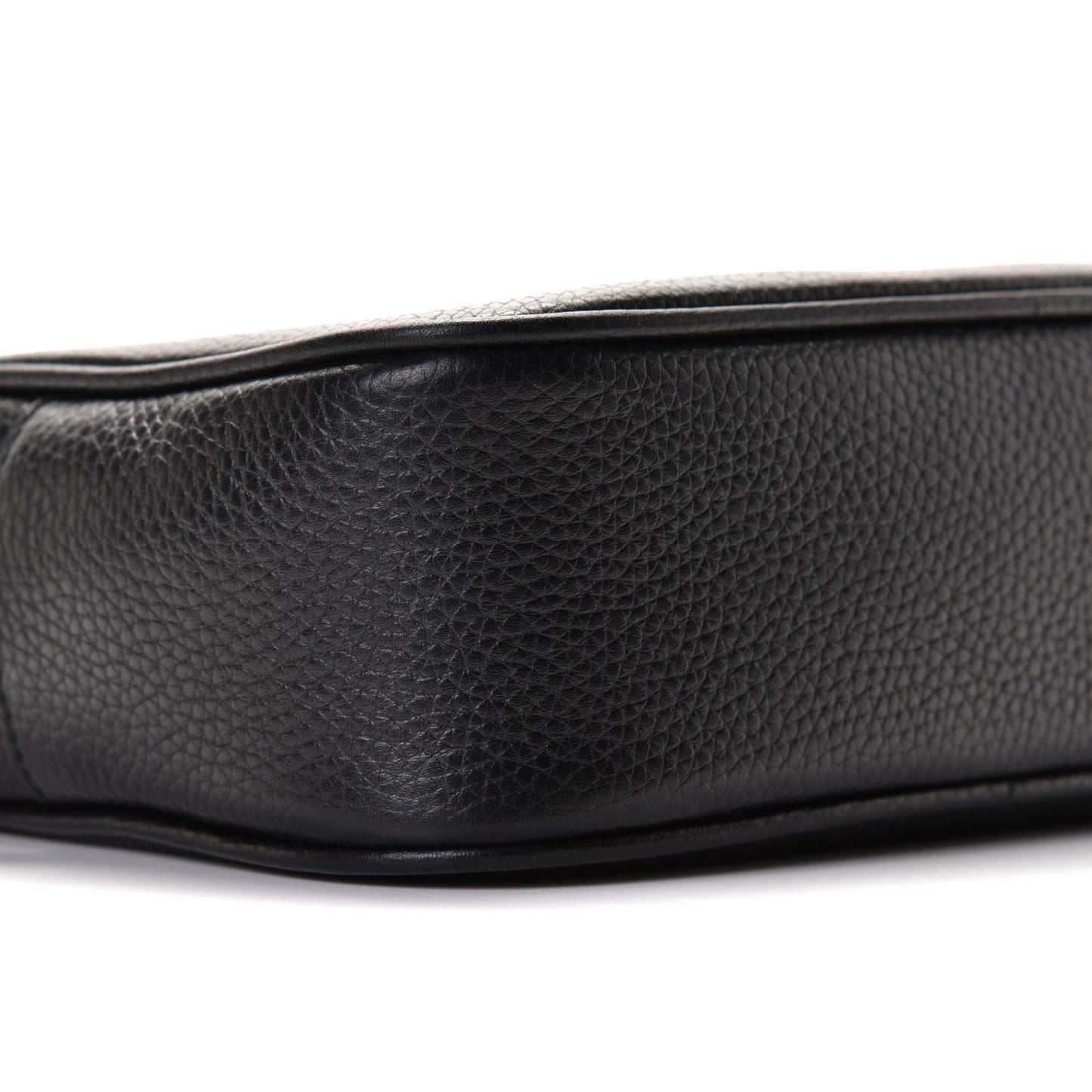 Pebbled Calfskin Small Soho Disco Bag Black