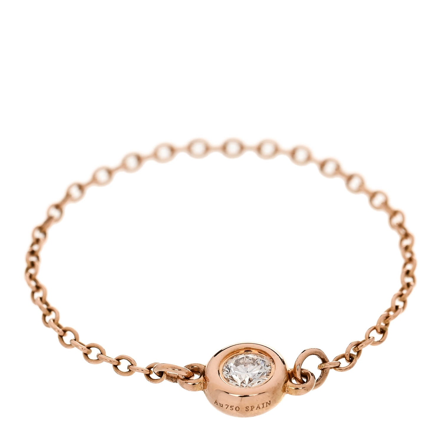 Tiffany Rose Gold Diamond .07ct Elsa Peretti Diamonds By The Yard Ring  59 8.75 3 of 6