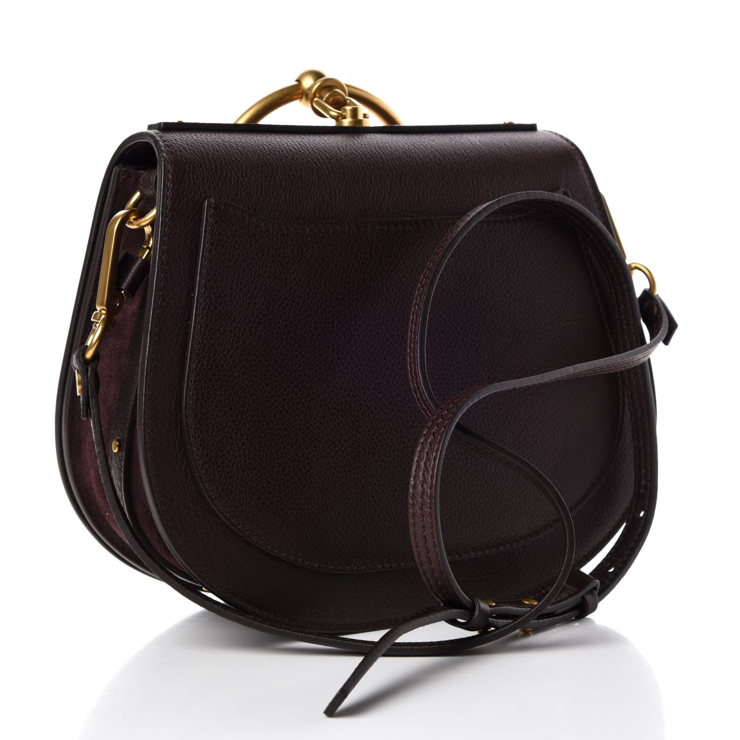 Chloe Calfskin Suede Medium Nile Bracelet Bag Carbon Brown 3 of 9