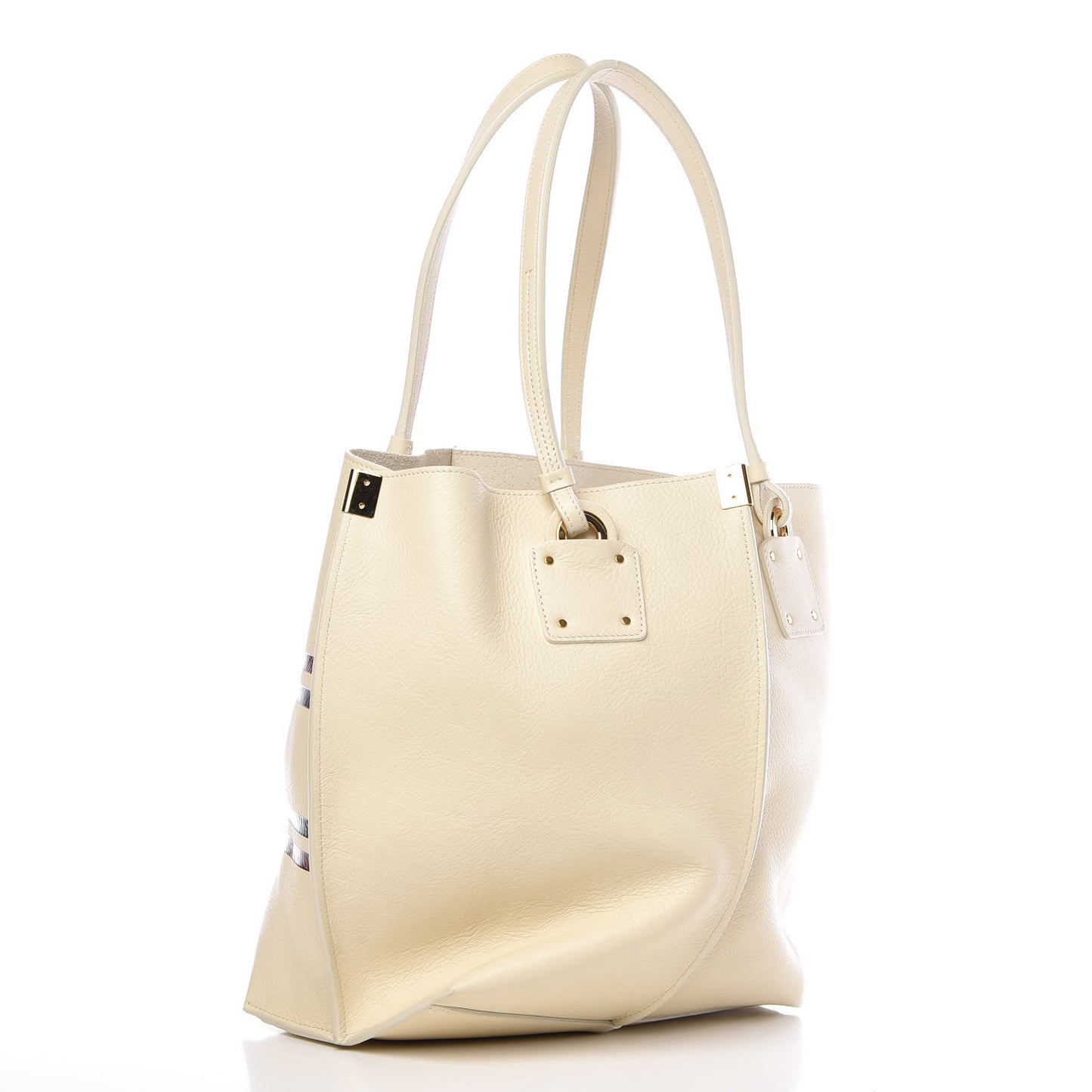 Smooth Calfskin Medium Vick Tote Off White