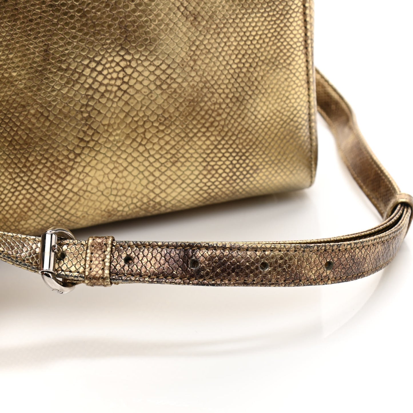 Metallic Lizard Mini Lady Dior Gold