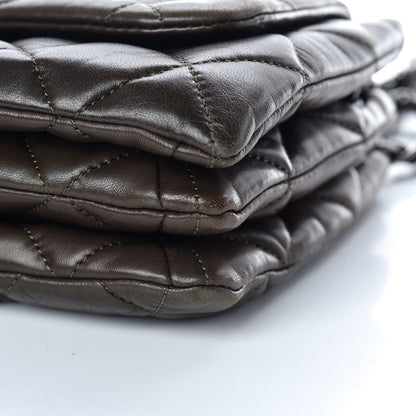 Chanel Lambskin Quilted 3 Accordion Flap Bag Dark Khaki 6 of 11