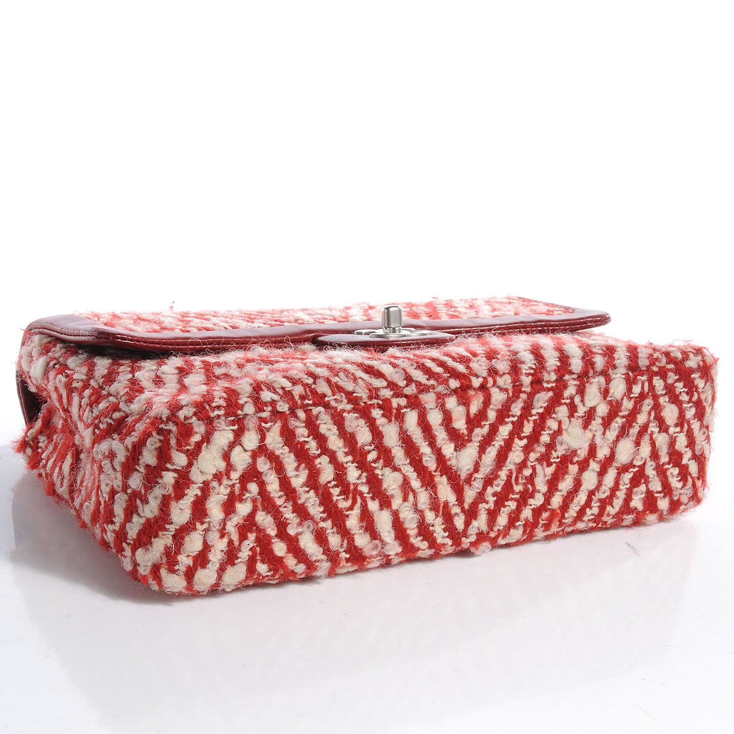 Chevron Tweed Medium Flap Red White