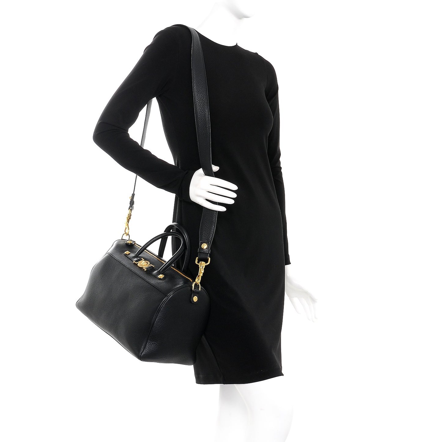 Calfskin Signature Duffle Bag Nero Black