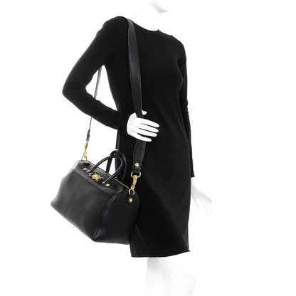 Versace Calfskin Signature Duffle Bag Nero Black 2 of 8