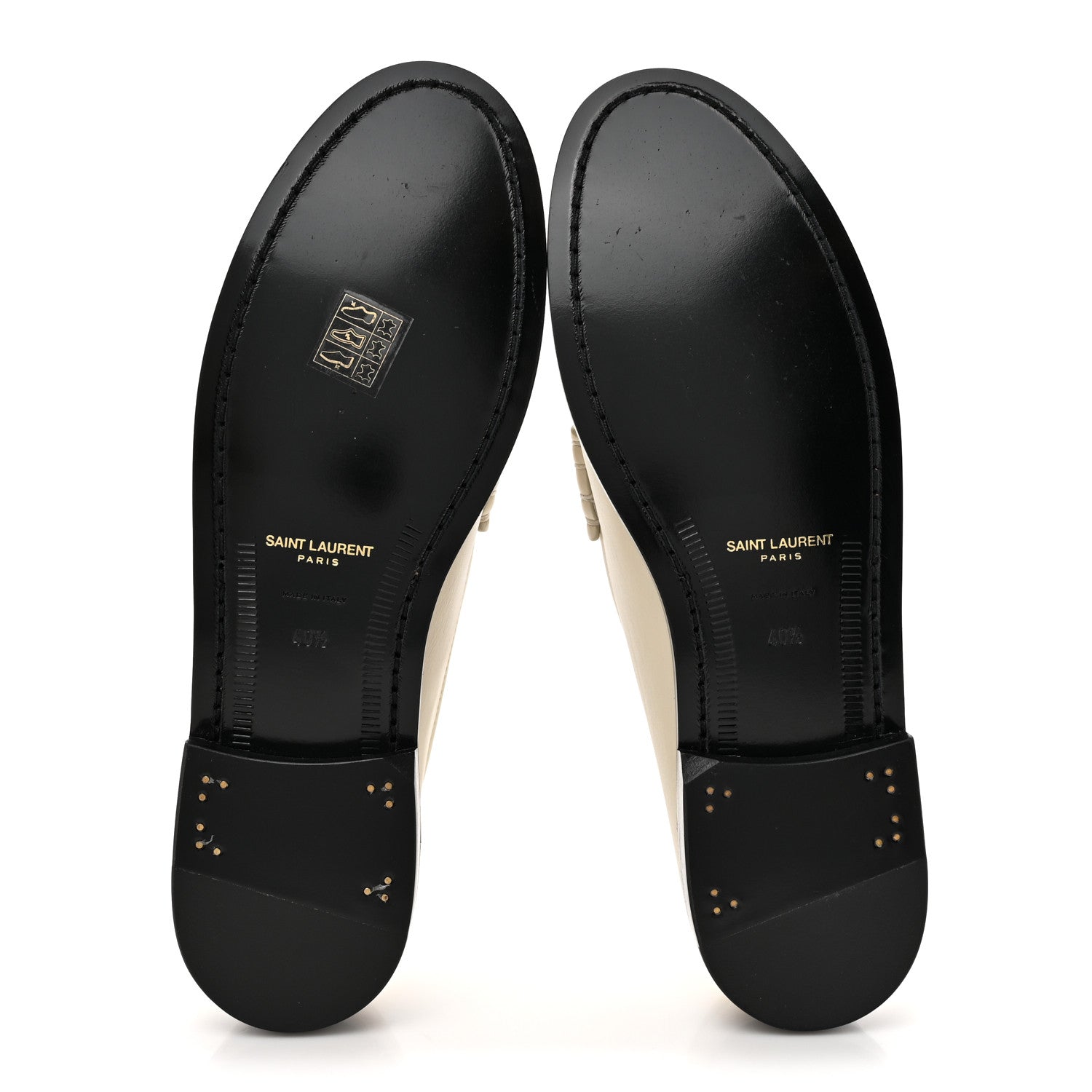 Saint Laurent Calfskin Penny Loafers 40.5 Pearl 7 of 14