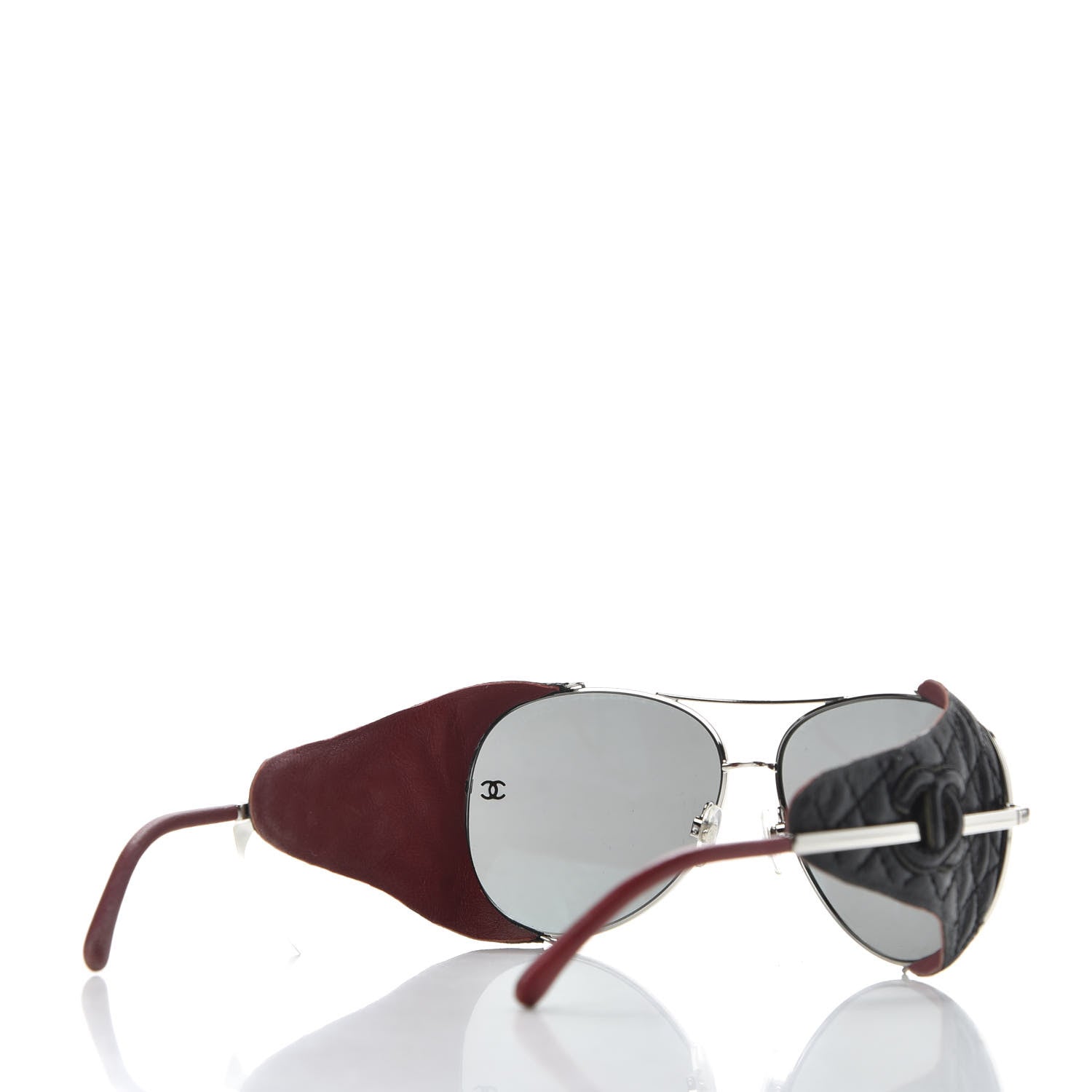 Chanel Titanium Lambskin CC Pilot Sunglasses 4192 Q Black 4 of 9