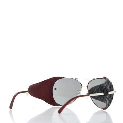 Chanel Titanium Lambskin CC Pilot Sunglasses 4192 Q Black 4 of 9