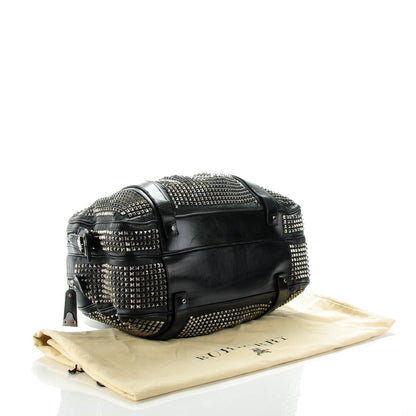 Burberry Prorsum Calfskin Studded Knight Satchel Black 4 of 9