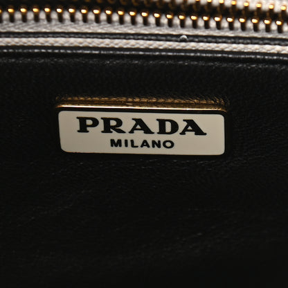 Prada Saffiano Bi-Color Top Handle Bag White Black 6 of 12