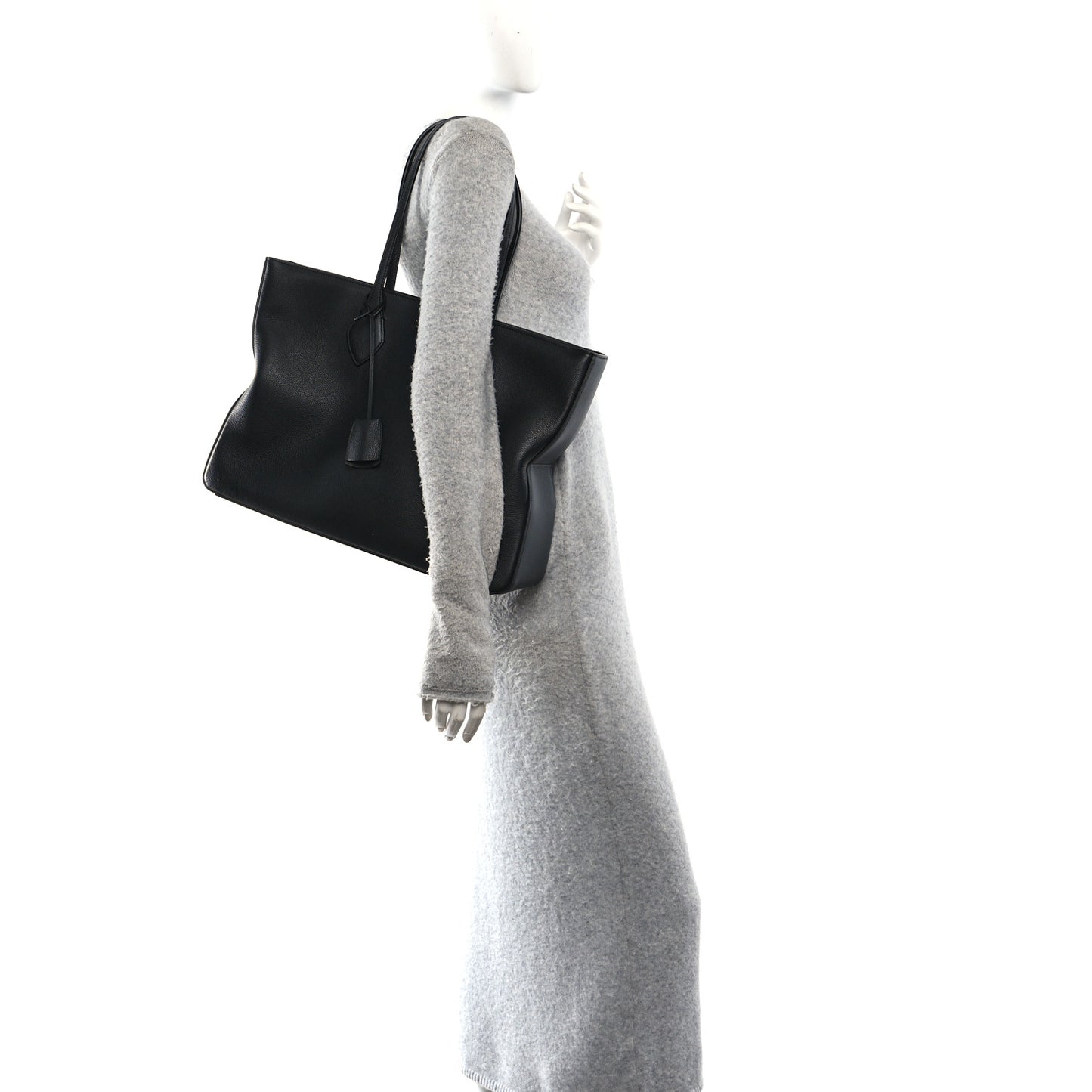 Grained Calfskin Large Star Tote Black
