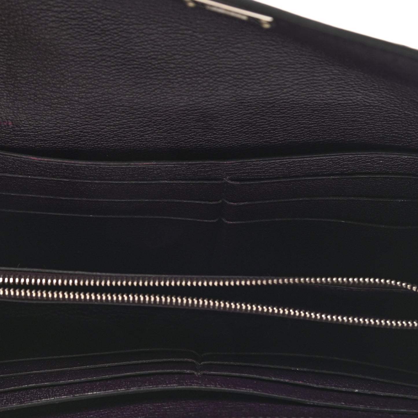 Matte Alligator Kelly Longue Wallet Prunoir