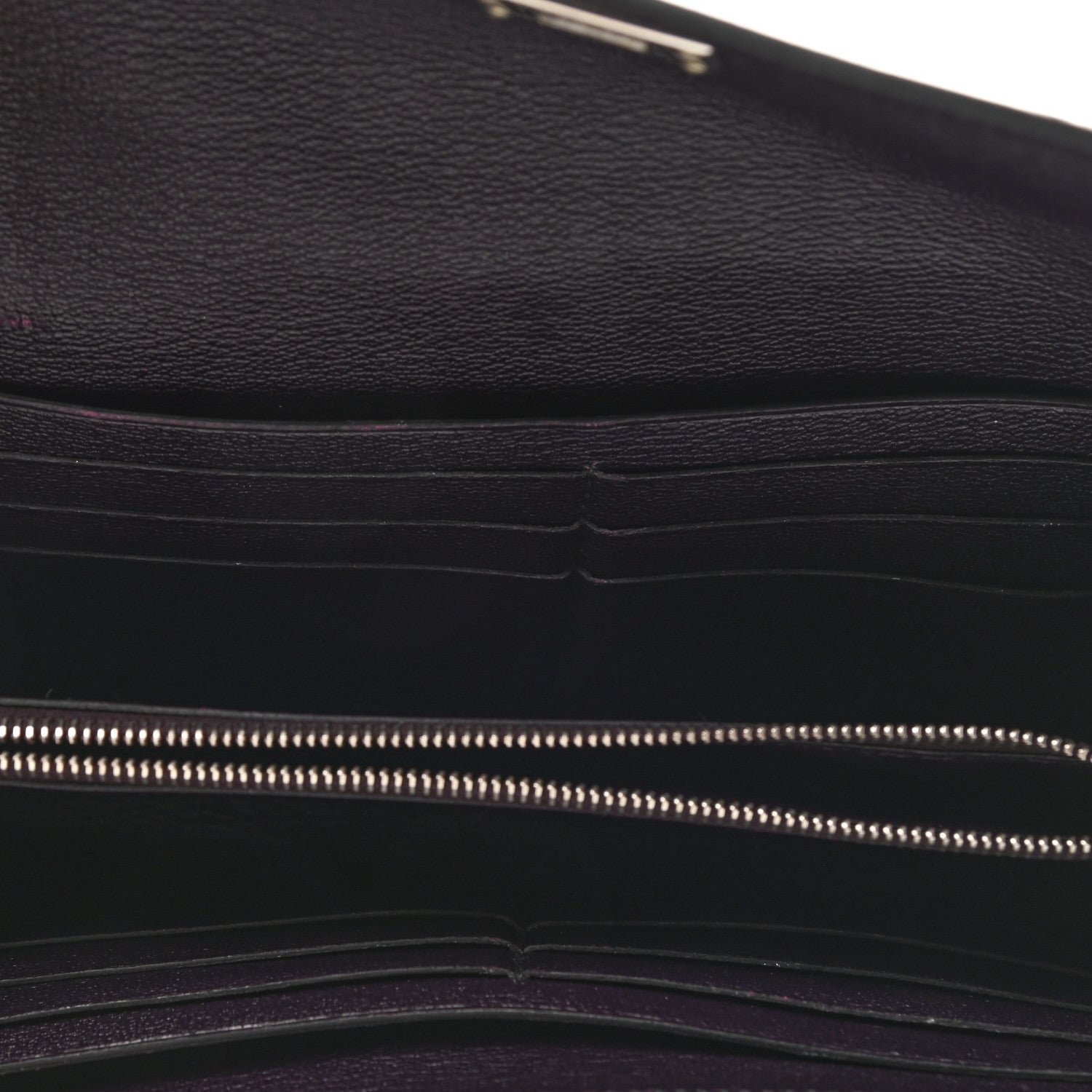 Hermes Matte Alligator Kelly Longue Wallet Prunoir 5 of 8