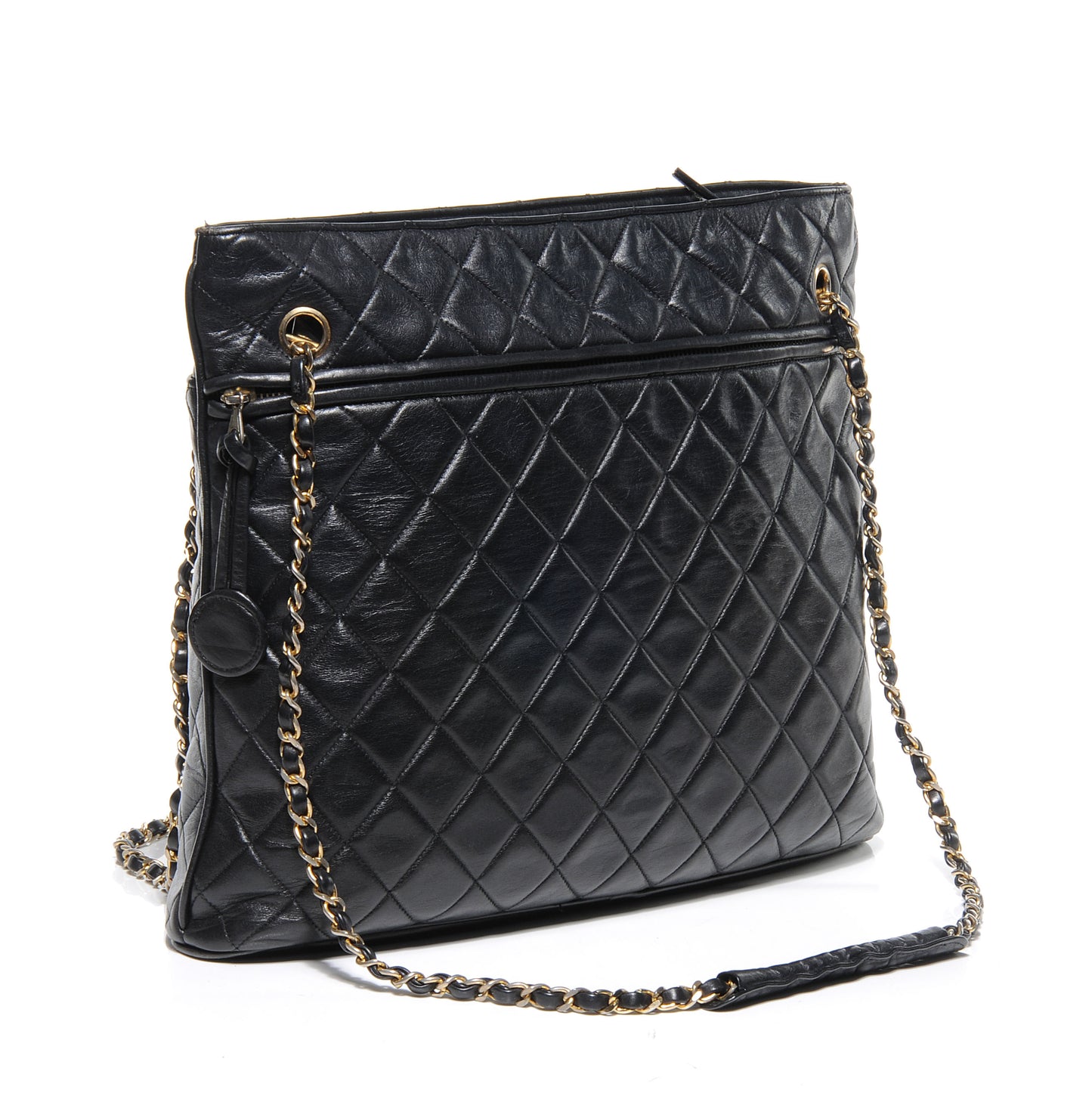 Lambskin Shopping Tote Black