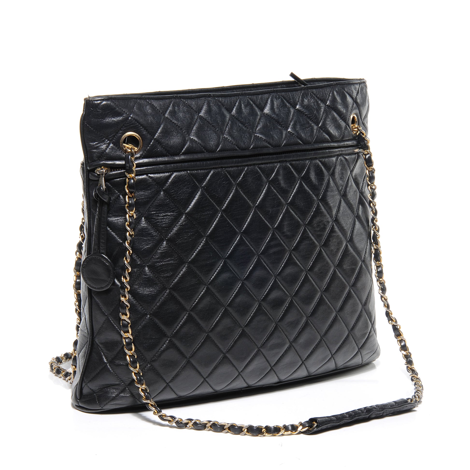 Chanel Lambskin Shopping Tote Black 3 of 9