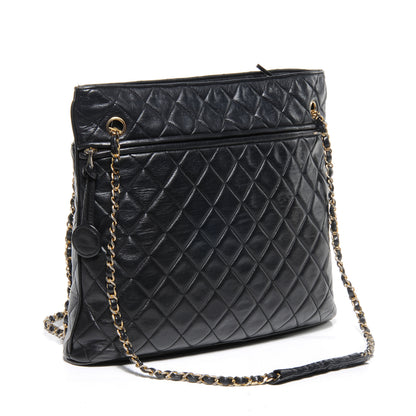 Chanel Lambskin Shopping Tote Black 3 of 9