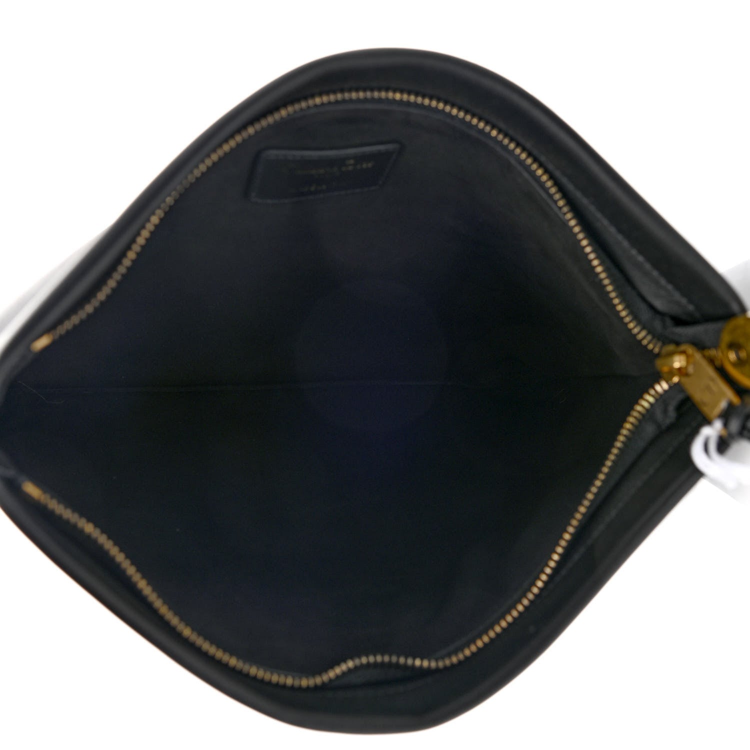 Christian Dior Calfskin Medium Diordouble Zip Pouch Black 5 of 8