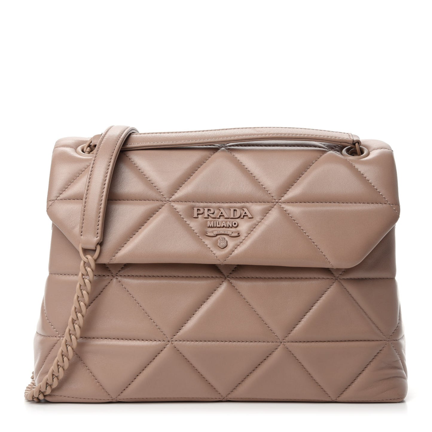 Nappa Triangle Stitched Large Spectrum Bag Cipria