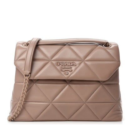 Prada Nappa Triangle Stitched Large Spectrum Bag Cipria 1 of 11