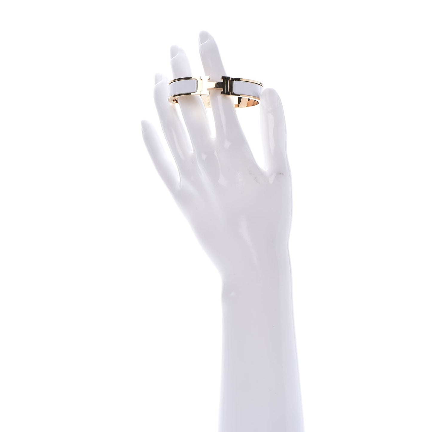 Enamel Narrow Clic Clac H Bracelet PM White
