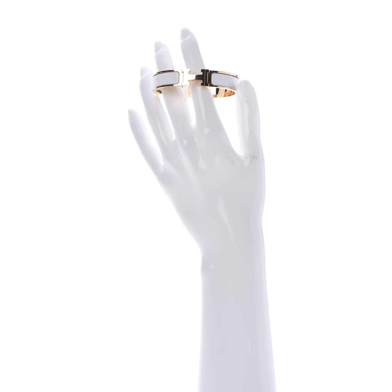 Hermes Enamel Narrow Clic Clac H Bracelet PM White 4 of 14