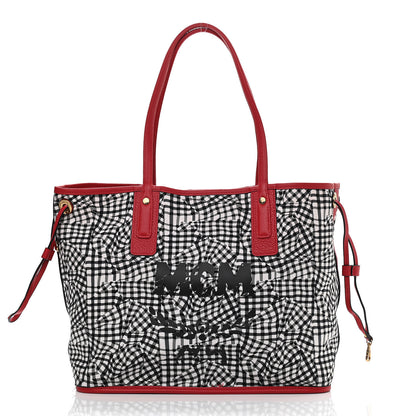 MCM Visetos Medium Liz Reversible Shopper Tote Ruby Red 4 of 16