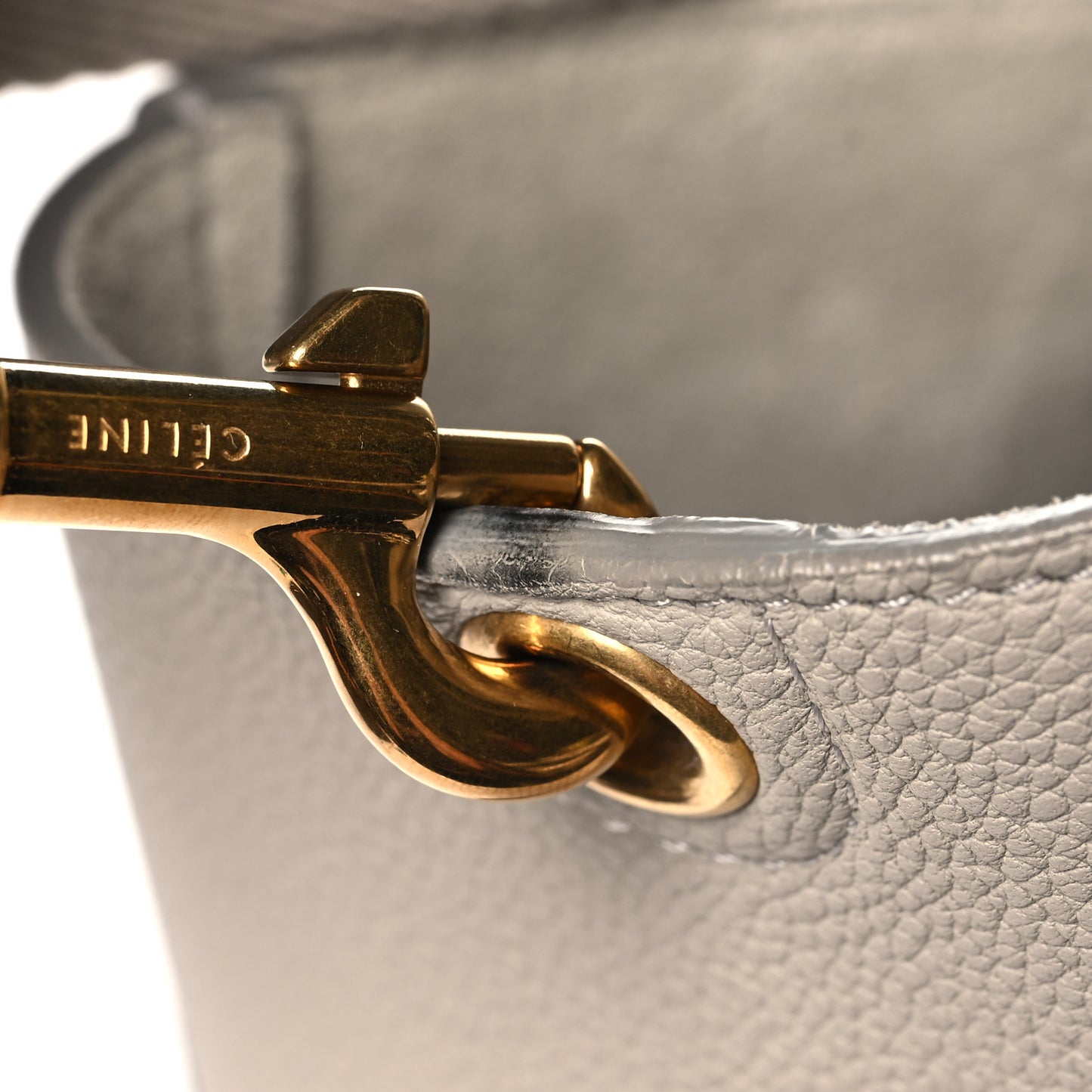 Soft Grained Calfskin Sangle Bucket Bag Dune