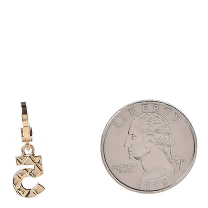 Chanel 18K Yellow Gold Diamond Number 5 Charm 2 of 5