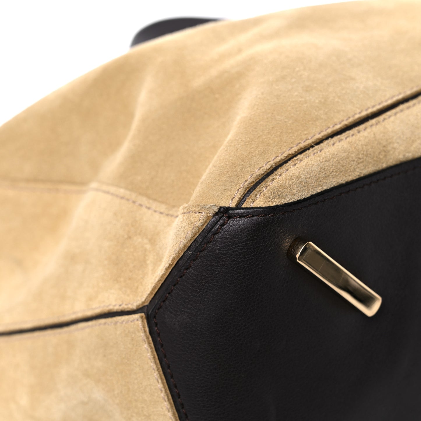 Suede Medium Puzzle Bag Gold