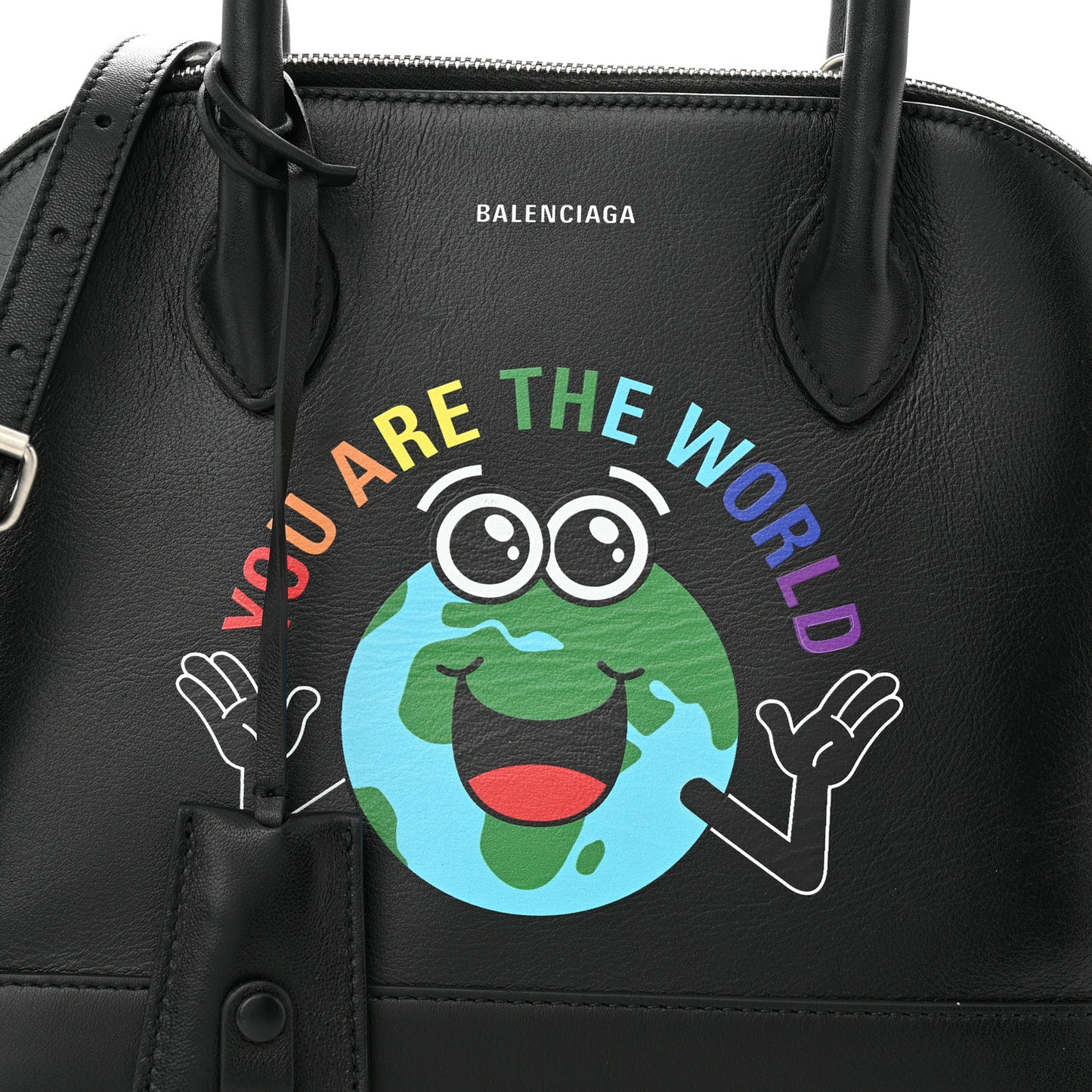Calfskin You Are The World S Ville Top Handle Bag Black Multicolor