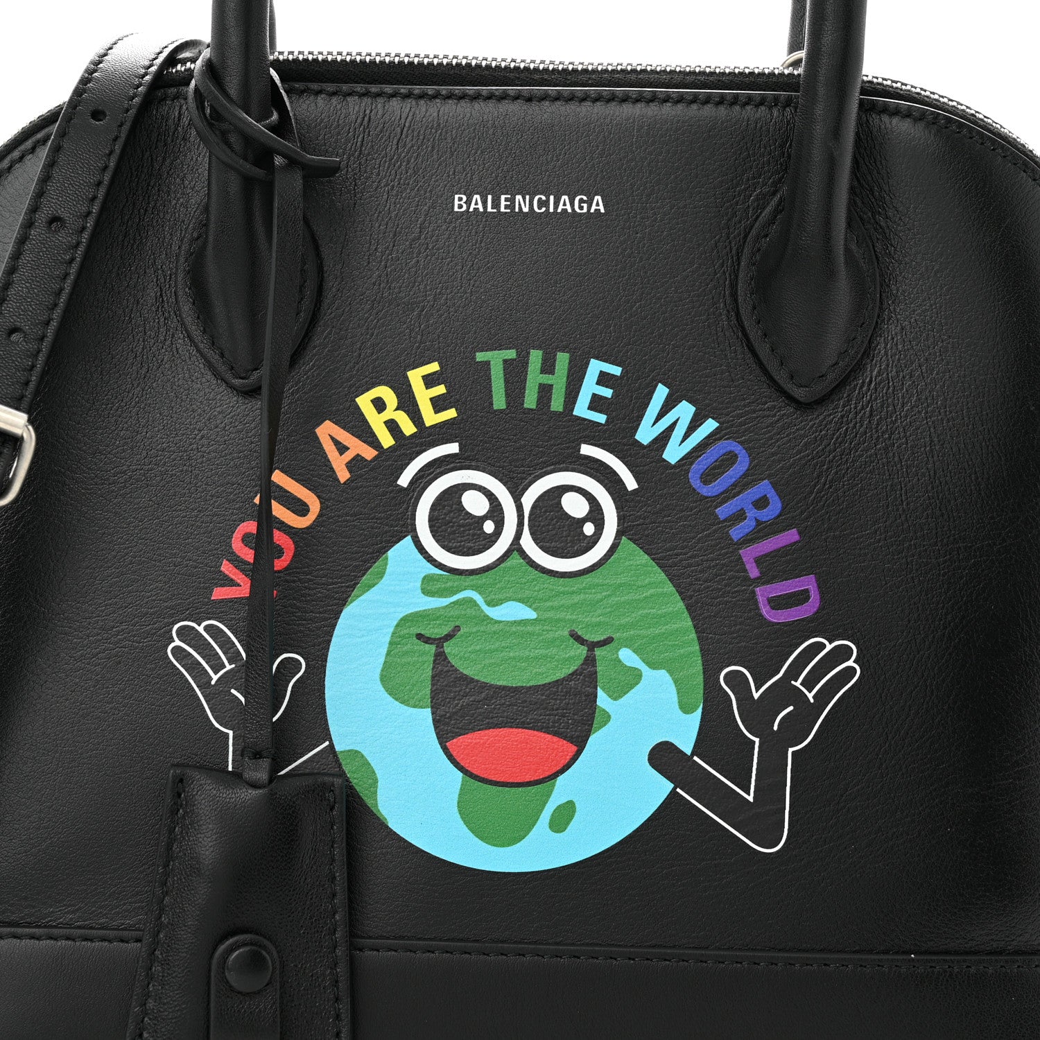 Balenciaga Calfskin You Are The World S Ville Top Handle Bag Black Multicolor 7 of 9