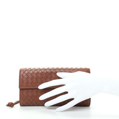 Bottega Veneta Nappa Intrecciato Continental Flap Wallet Tea 2 of 8