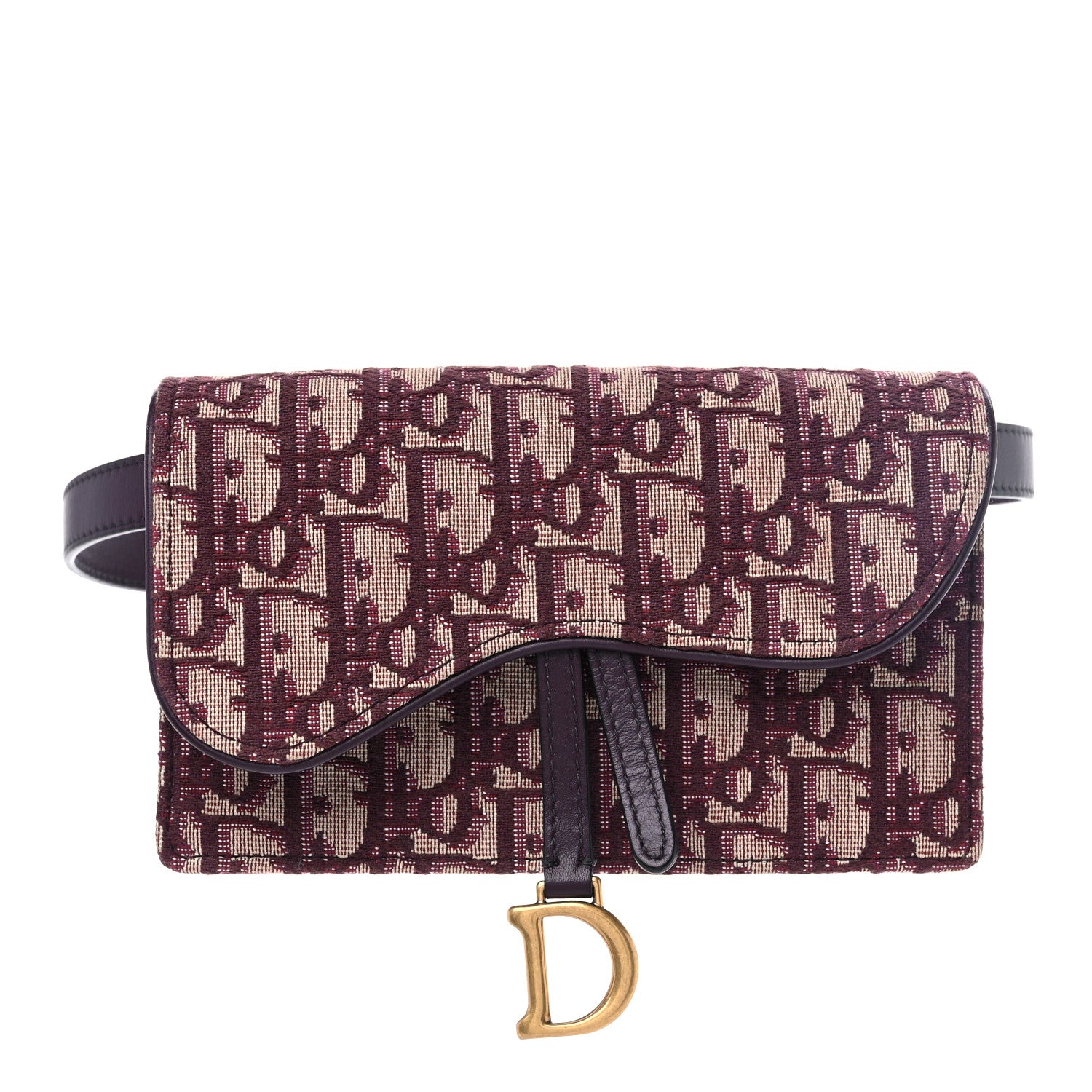Christian Dior Oblique Saddle Belt Bag Bordeaux 1 of 7