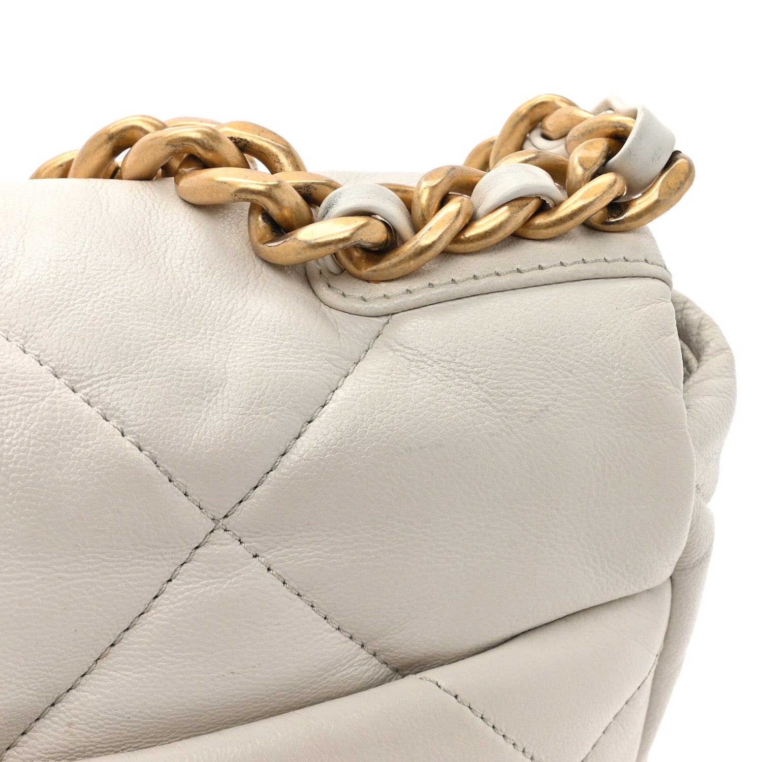 Chanel Lambskin Quilted Medium Chanel 19 Flap White 15 of 15