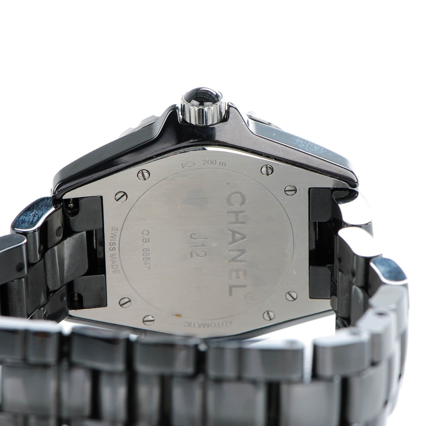 Stainless Steel Ceramic Diamond Pave Bezel 38mm J12 Haute Joaillerie Chromatic Automatic Watch Black